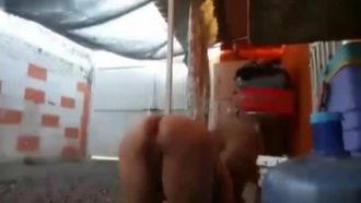 ブロンドのひよこが隣人の犬と舐められて犯される
