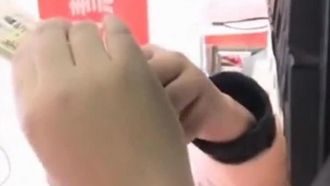 An employee of a well-known company exposed her breasts and fingered her pussy in the office. Even the company name was on camera.