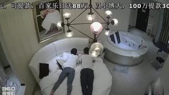【ホテル盗撮】社内恋愛バレ!?同僚女子社員と部屋予約～ジャグジーで休んだ後はセックス！