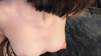極品美乳華裔靚妹李凱莉穿著性感網襪被黑人男友後人xiao穴貌似最近奶子又大了