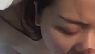 My friend’s wife didn’t want to be creampied after I fucked her~ so I had to use her face as a target!!