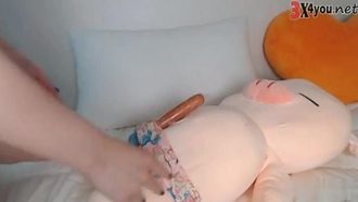 [Korea] The passion of the big-breasted anchor~Take off the bra and play with the big grandma~