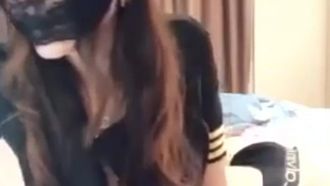 The slutty female anchor hooks up with her and has sex with her in sexy uniforms, black stockings, footjob, riding on top, and having sex in multiple positions.