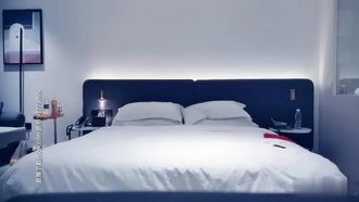 A beautiful girl with a devilish figure and big breasts is having sex with a man with a big dick in bed. It’s so intense that she’ll cry from being fucked~