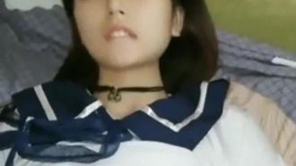 01小檸檬長相清純甜美女孩自慰啪啪，穿上學生製服丁字褲掰穴特寫抽插猛操
