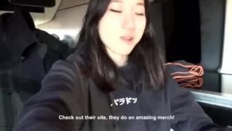 Foreign student and foreign boyfriend have outdoor sex during European trip