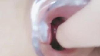 QQ’s cute little sister~uses an endoscope to show everyone her tender holes~