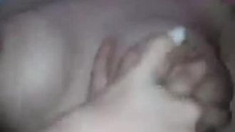 The best girl with beautiful breasts was fucked by a tattooed man without a condom until she lost consciousness, her breasts were so swaying~