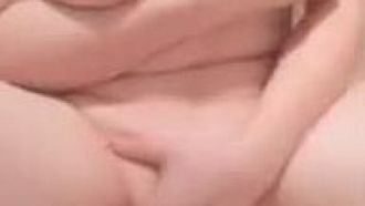 Selfie video of girl with big white breasts