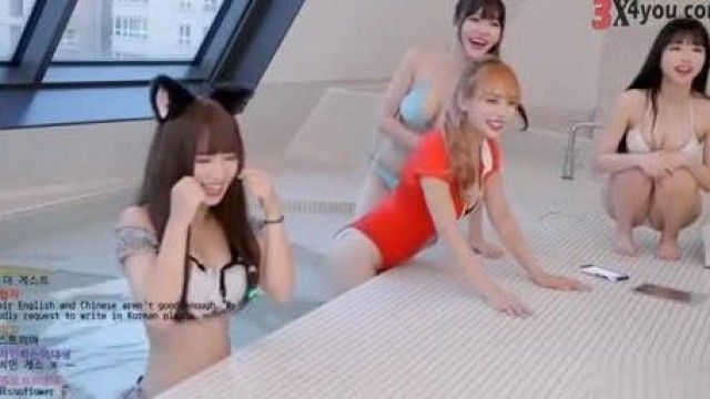 [韩国] 正妹直播主们相约泳池派对~各个小游戏都让爹爹们血脉喷张~