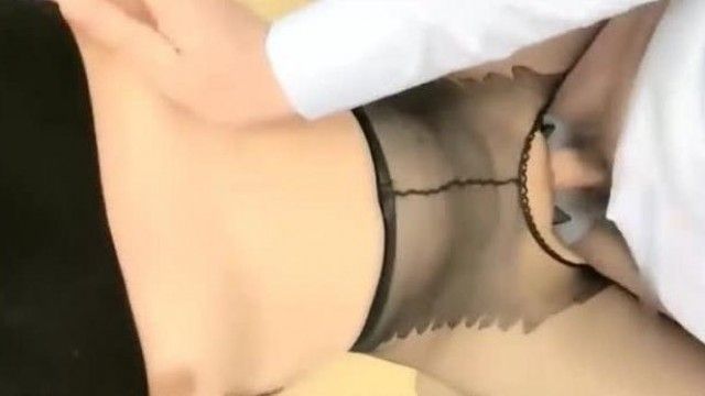 The secretary in black stockings is fucked hard in the office and finally cums without a condom